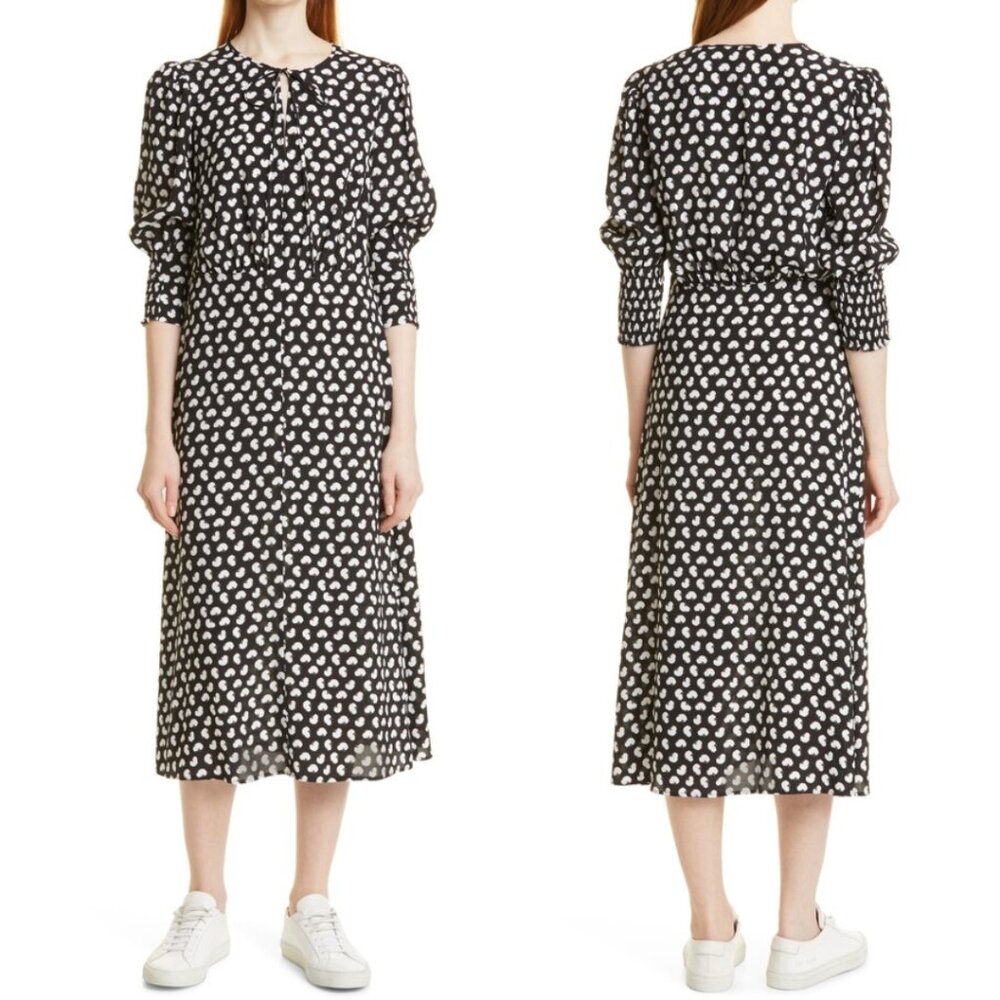 Hugo Boss Responsible Collection‎ Daflori Midi Polka Dot Dress Minimalist Career